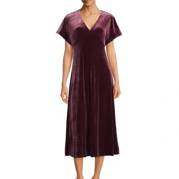 Taylor Stretch Velvet Maxi Dress, 4 / Purple